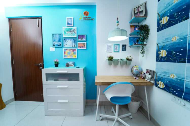 Study table in children's bedroom Interior Design - Dream Modular.