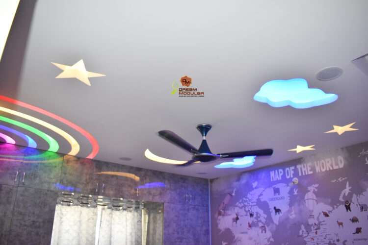 Children bedroom False ceiling with lights