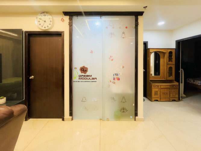 Pooja Unit Interior Design - Glass Door