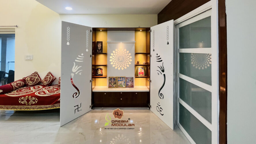 Pooja Unit Interior Design - Sri Mytri Avasa Villas - DM